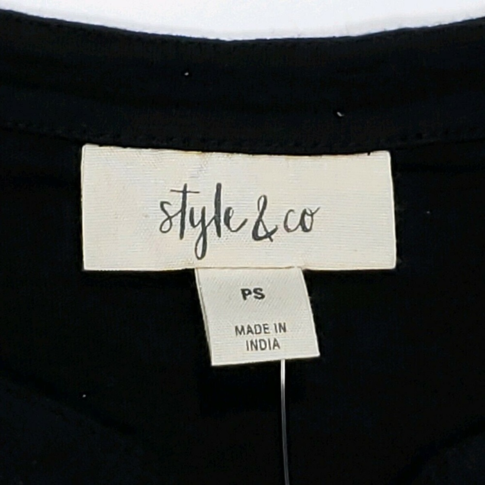 NWT Style & Co Petite PSmall Lace-Front Henley Top - Picture 7 of 8